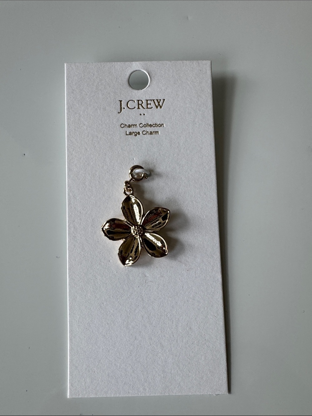 J. Crew Gold Five-Petal Floral Charm